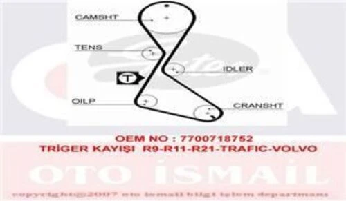 Gates 5056  TRIGER EKSANTRIK KAYISI R9 R11 R21 1.7 8V 124x190 ürün görseli 1