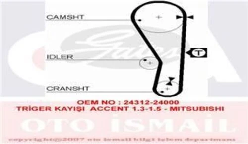 Gates 5250XS TRIGER EKSANTRIK KAYISI EXCEL / LANCER 092x190 ürün görseli 1