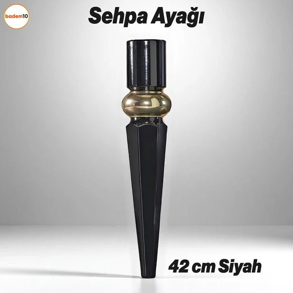 Elips Sehpa Ayağı 42 cm Plastik Siyah Altın Masa Ayak Mutfak Sehpası Yemek Masası Mobilya Ayakları ürün görseli 1