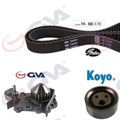 GVA 59WPK1410G Devirdaimli Eksantrik Gergi Seti (096×170)CLIO II-Kng-Megane-Logan-Sandero-Solenza 1.4-1.6(E7J-K7J-K4M) Gates Kayış ürün görseli 1