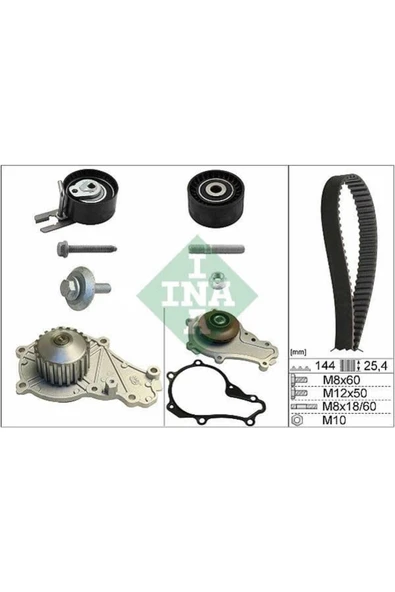 INA 530023930  Triger Seti - Su Pompası 107 206 307 1007 Xsara 02- C2 C3 Fiesta Fusion Dv4Ted 1.4 HDI ürün görseli 1