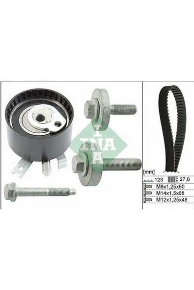 INA 530019710 Triger Eksantrik Gergi Seti 123diş Logan I 1.5 Dcı 07- ürün görseli 1