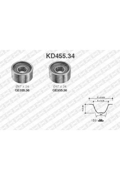 SNR KD45534 EKSANTRİK GERGİ KİTİ 153x300 MASTER BOXER JUMPER DUCATO 2.5 2.8TD DAILY I II ürün görseli 1