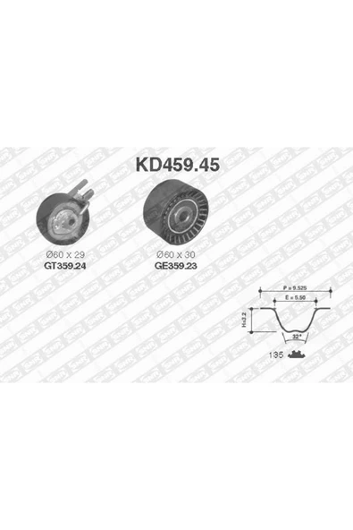 SNR KD45945 TRİGER EKSANTRİK GERGİ SETİ C3 1.4 16V HDI 02- SU ürün görseli 1