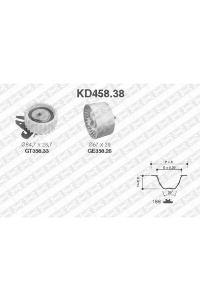 SNR KD45838 TRİGER EKSANTRİK GERGİ SETİ 166x240 ALFA ROMEO 14 ürün görseli 1