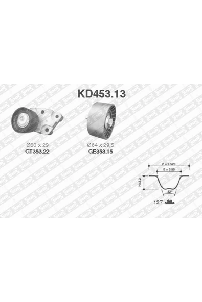 SNR KD45313 Set Triger- 127-250 - Chevrolet Kalos 02-10 1.4 16V Lacetti 04-10 Rezzo 05-10 ürün görseli 1