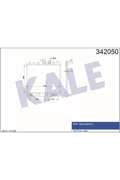 Kale 342050 Radyatör Nıssan Mıcra Iıı Al-pl-brz ürün görseli 1