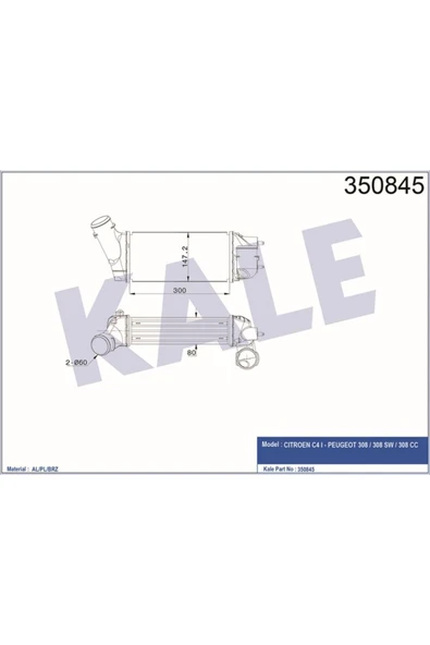 Kale 350845 Turbo Radyatörü Psa 308 C4 Pıcassoklr- 0384k5 384k5 0384k5 ürün görseli 1