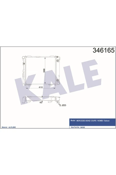 Kale 346165 Radyatör Al/pl/brz Coupe-kombı-saloon ürün görseli 1
