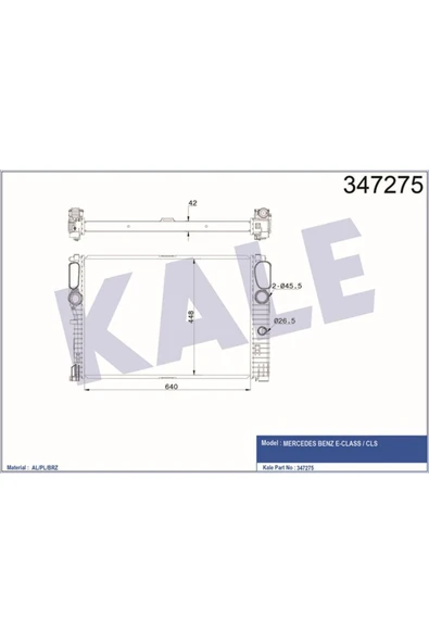 Kale 347275 Radyatör Mercedes E Classklr- 211 500 08 02 211 500 32 02 A21 ürün görseli 1