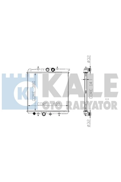 Kale 2064011AB Radyatör Al/pl/brz Peugeot 307 1.4 I 8v Nac ürün görseli 1