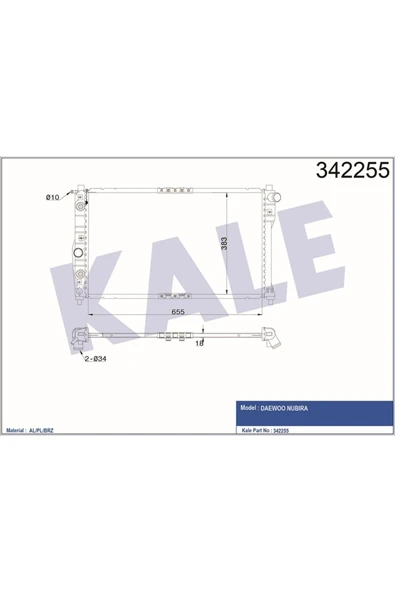 Kale 348205 Radyatör Daewoo Nubıra-saloon-wagon Al-pl-brz Uyumlu ürün görseli 1