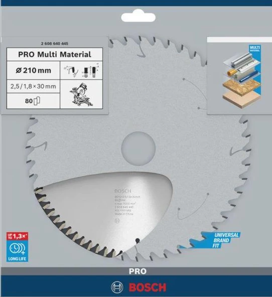 Bosch MM Daire Testere Bıçağı 210x30x2,5mm 80 Diş - Resim 2