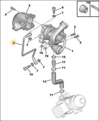 PSA 0379.62 PEUGEOT  TURBO HORTUMU 206 207 307 / XSARA II C1 C2 C3 DV4 ürün görseli 1