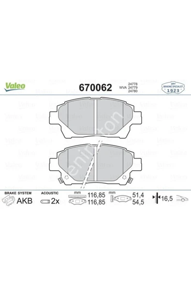 Valeo 670294 ÖN BALATA ASTON MARTIN 11 ürün görseli 1