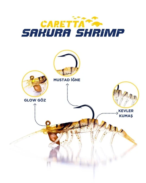 Caretta Sakura Shrimp 76mm 6,5gr Silikon Karides ürün görseli 1