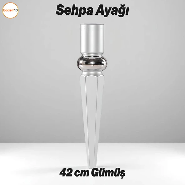 Elips Sehpa Ayağı 42 cm Plastik Gümüş Gri Masa Ayak Mutfak Sehpası Yemek Masası Mobilya Ayakları ürün görseli 1