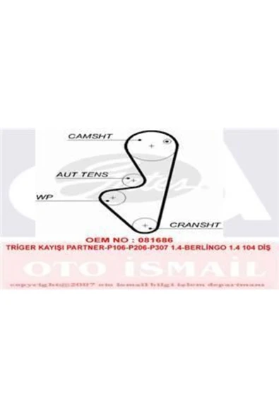 Gates 5575XS TRIGER EKSANTRIK KAYISI 106 206 207 306 307 PARTNER ürün görseli 1