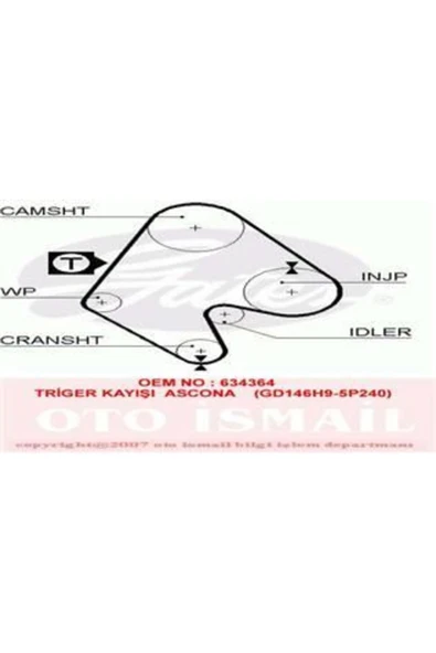 Gates 5129  Triger Eksantrik Kayışı Ascona C 1.7D ürün görseli 1