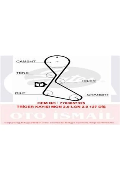 Gates 5370XS TRIGER EKSANTRIK KAYISI MEGANE LAGUNA 2.0 8V F3R 127 ürün görseli 1