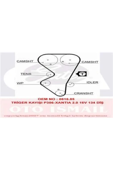 Gates 5412XS TRIGER EKSANTRIK KAYISI 306 405 / ZX XANTIA 2.0 16V ürün görseli 1