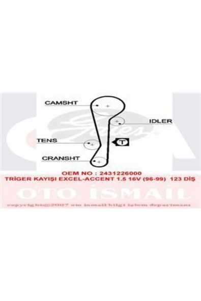 Gates 5479XS TRIGER EKSANTRIK KAYISI ACCENT ERA ACCENT MILENYUM-A ürün görseli 1