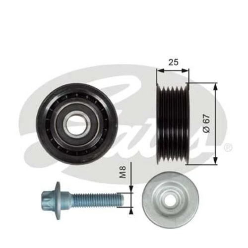 Gates T36619 Kayış Gergi Rulmanı (Kanallı) W204 07-14 S204 07-14 C204 11- W211 06-08 W212 09-15 S212 09-16 C207 10-16 W221 06-13 R230 08-12 ürün görseli 1