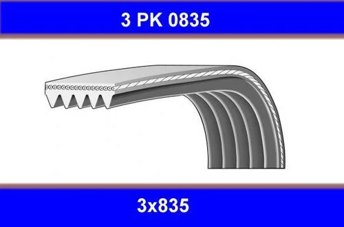 Gmb 3PK0835 Kanallı Kayış ToyotaNissanrenault R19-Megane 95-00 1,4-1,6-8V ürün görseli 1