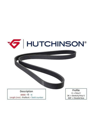 Hutchinson 6PK1870 V Kayışı Astra G / Kalos 04-10 / A4 A6 1.4 2.0 Dı 2.2 Dtı 2.6 2.8 16v ürün görseli 1