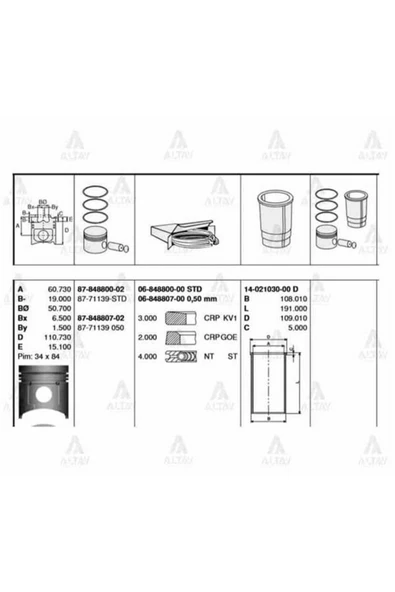 Goetze 06 ISS -848800-0 Segman Std Hd72 Adet  104Mm ürün görseli 1