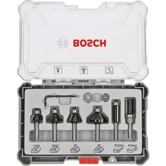 Bosch Pro Freze Seti Karışık 6 Parça 8 mm Şaftlı - Resim 2