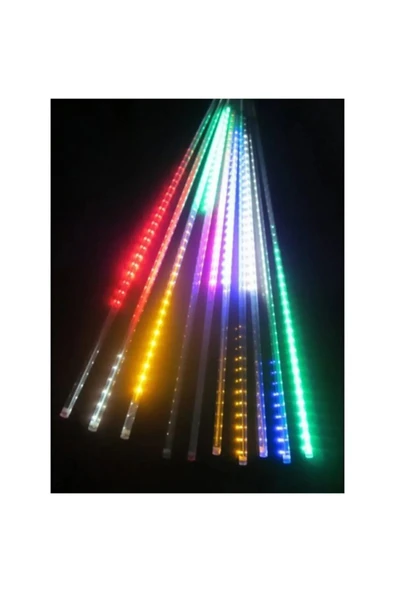 LIGHTINGX Meteor Kayan Led Işık 10 Tüp 50 cm RGB Aydınlatma Eklenebilir IP65 Dış Mekan Dekoratif Süs ürün görseli 1