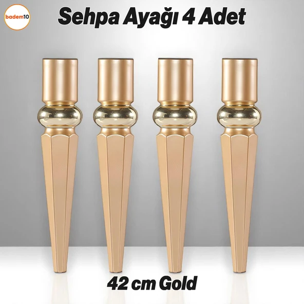Elips 4 ADET Sehpa Ayağı 42 cm Plastik Gold Altın Masa Ayak Mutfak Sehpası Masası Mobilya Ayakları ürün görseli 1