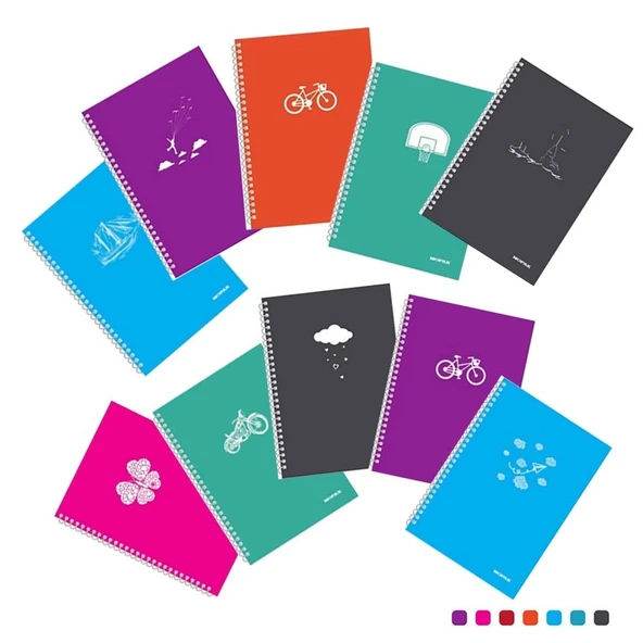 Mopak Pastel Spiralli PP Kapak A4 72 yp Çizgili Defter ürün görseli 1