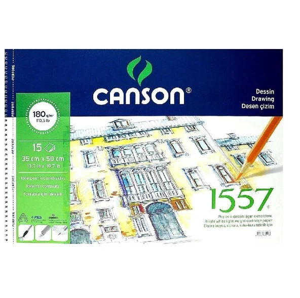 Canson 1557 Resim Defteri 35x50 180 gr 15 yp ürün görseli 1