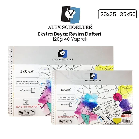 Alex Schoeller Ekstra Beyaz Resim Defteri 120g 40 Yaprak ürün görseli 1