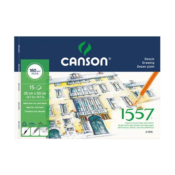 CANSON 1557 RESİM DEFTERİ 35x50 15 YAPRAK 180gr ürün görseli 1
