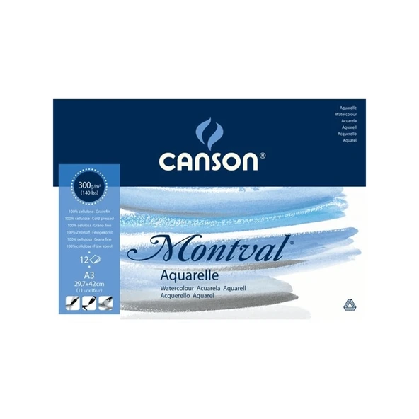Canson Montval Suluboya Blok 300 gr A3 12 sy ürün görseli 1