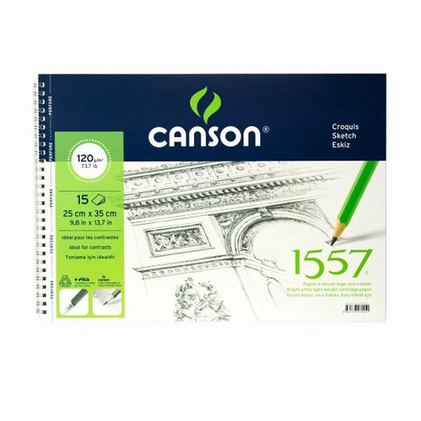 CANSON 1557 RESİM DEFTERİ 25x35 15 YAPRAK 180gr ürün görseli 1