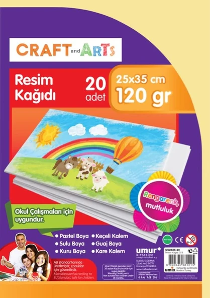 CRAFT&ARTS 2535-20 RESİM KAĞIDI 25x35 20Lİ POŞET ürün görseli 1