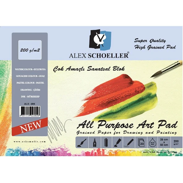 Alex Schoeller Resim Defteri Spiralli 200 gr 35x50 cm 15'li ürün görseli 1