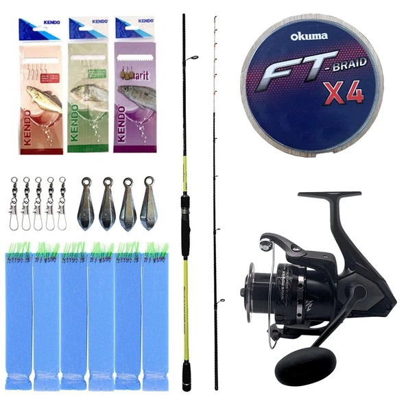 Yek Outdoor Hazır Tekne Oltası Seti Okuma Orata Tekne Kamışı 202cm 150-200gr 2 Parça Olta Kamışı&Okuma Wave Power WP-6000A1 Olta Makinesi ürün görseli 1