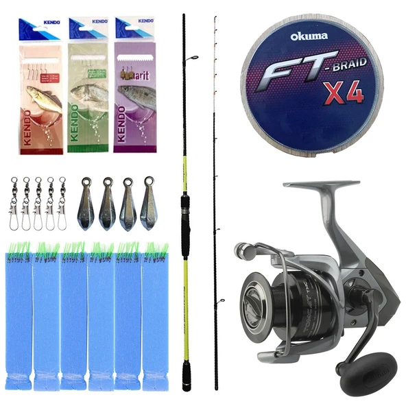 Yek Outdoor Hazır Tekne Oltası Seti Okuma Orata Tekne Kamışı 202cm 150-200gr 2 Parça Olta Kamışı&Okuma Tomcat 8000 6+1bb Olta Makinesi ürün görseli 1