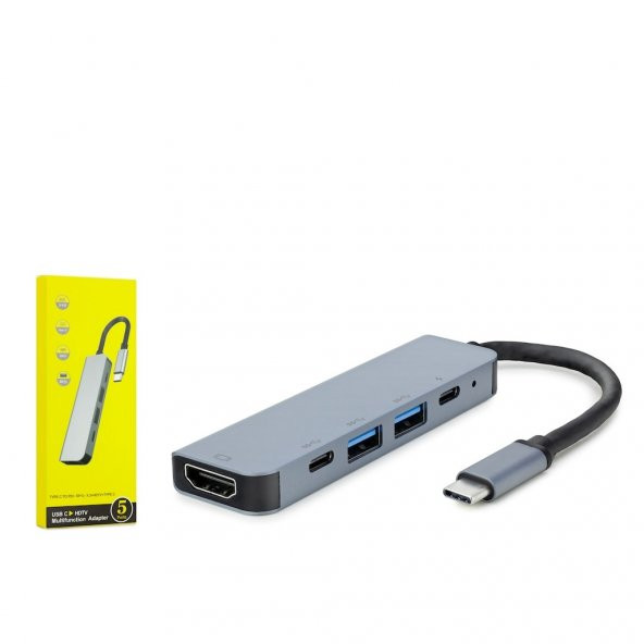 Hadron Hd4743 Type-c To Usb 3.0 5 Port Çevirici 4k Mac ürün görseli 1
