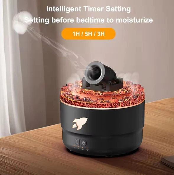 Volkanik Çatlak Top Patlama Efektli 7 Renk LED Işıklı Zamanlayıcılı Uçucu Yağ Difüzörü Nemlendirici HEDİYELİK ÜRÜN ürün görseli 1