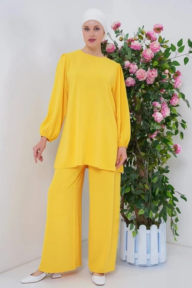 Ayrobin Tunik Pantolon Alt Üst Takım 6712 - Sarı ürün görseli 1
