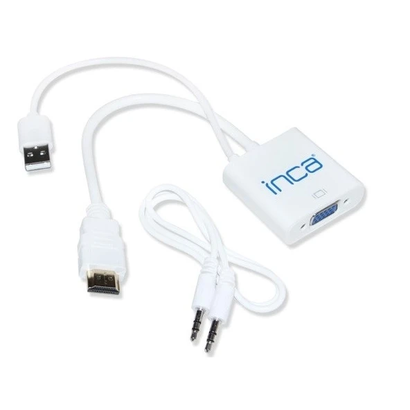 INCA IHTV-7TB 0.15metre HDMI-VGA (D) Görüntü Adaptörü Beyaz Sesli 1080p ürün görseli 1