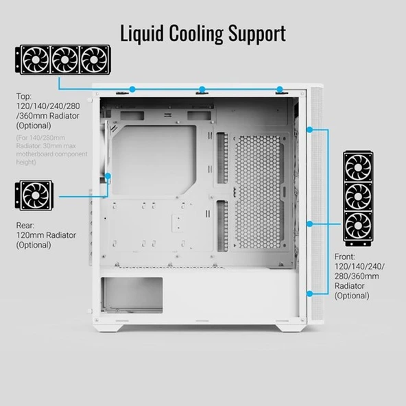 AEOROCOOL DA501A GAMING MID-TOWER PC KASASI BEYAZ - Resim 5