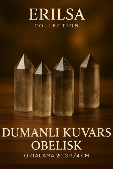 Dumanlı Kuvars Kazık Obelisk Şifa Kristali – Negatif Enerji Temizleyici Doğal Taş Sütun ürün görseli 1