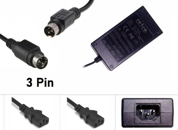 Zebex Termal POS Barkod Etiket Yazıcı 24V 2.5A 3Pin DIN Adaptör RETRO ürün görseli 1
